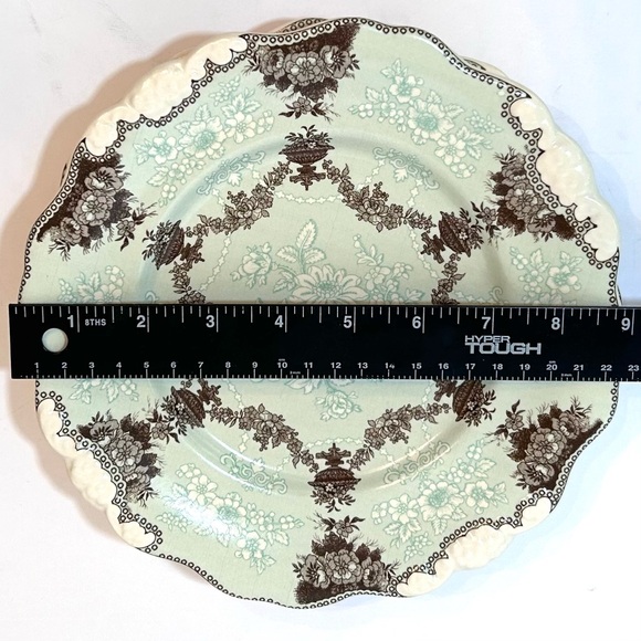 Anthropologie Vintage Shabby Chic Set of 2 Etruscan Festoon Salad Plates Blue - Picture 2 of 6